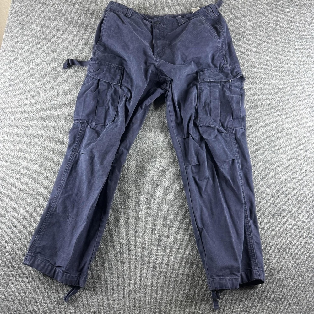 Banana Republic Cargo Pants Mens 35s Blue Cotton Workwear Paratrooper Army